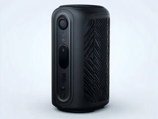Obraz premium Realistic Image Of A Black Portable Speaker On White Background