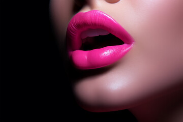 Obraz premium fashion color lipstick on black background