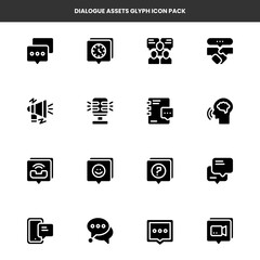 Dialogue Assets Glyph Icon Pack