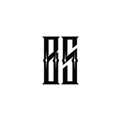 BS monogram logo design letter text name symbol monochrome logotype alphabet character simple logo