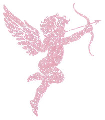 Fototapeta premium PNG Pink Cupid Silhouette Illustration