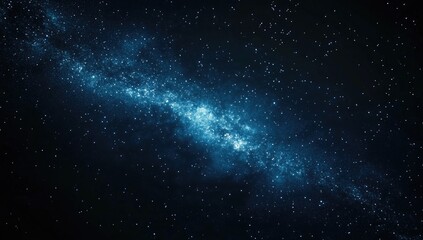 Fototapeta premium A stunning panoramic view of the Milky Way galaxy, showcasing its vast expanse and intricate patterns in deep space. The stars twinkle against an infinite black backdrop,