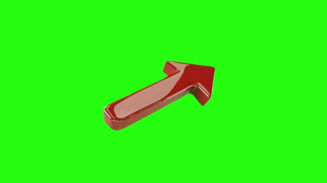 flashing red arrows against a green screen background