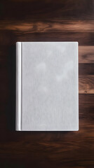 Fototapeta premium White Book Texture With Wooden Background Photo Illustration