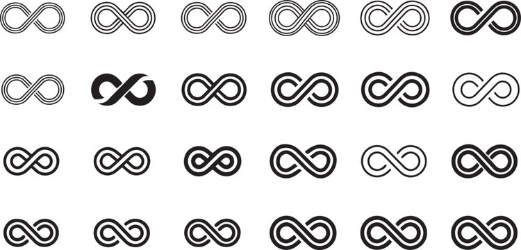 Collection of Infinity Symbol Icons in Various Styles