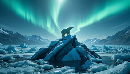 Polar Bear Aurora Borealis: Arctic Majesty