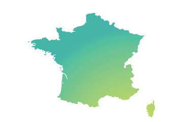 Map of France, sign silhouette. World Map Globe. Vector Illustration isolated on white background. Europe continent.