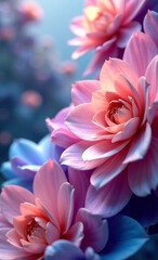 Fototapeta premium A vibrant, abstract landscape of blooming reaction-diffusion patterns, featuring swirling colors and intricate textures that evoke the beauty of nature's chaos.