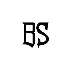BS monogram logo design letter text name symbol monochrome logotype alphabet character simple logo