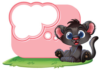 Cute Cartoon Animal with Speech Bubble