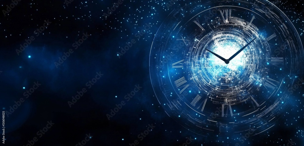 Canvas Prints cosmic clock with roman numerals