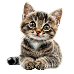 Obraz premium Adorable Tabby Kitten Illustration