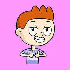 Cartoon Happy Expression – Cheerful Character with a Smiling Face