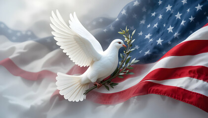 Peace Dove & American Flag: Symbol of Hope