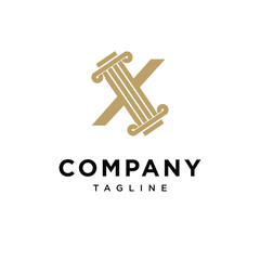 Letter X Law Logo Icon Vector