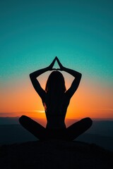 Serene Yoga Practice at Sunset in Nature