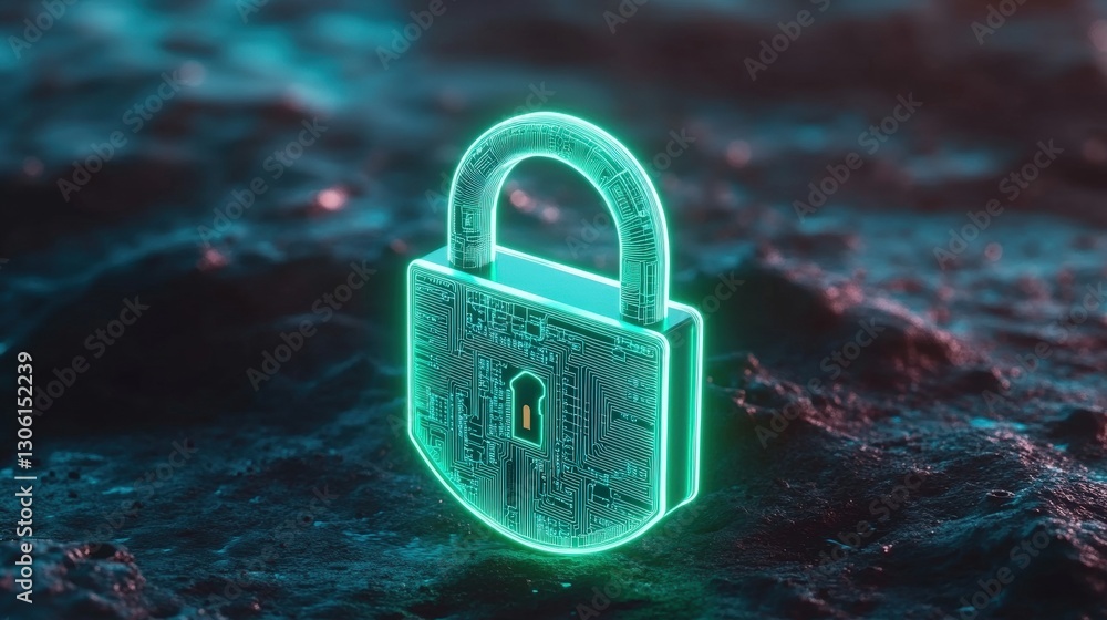 Poster classic padlock design symbolizing security and protection for valuable items and important informat