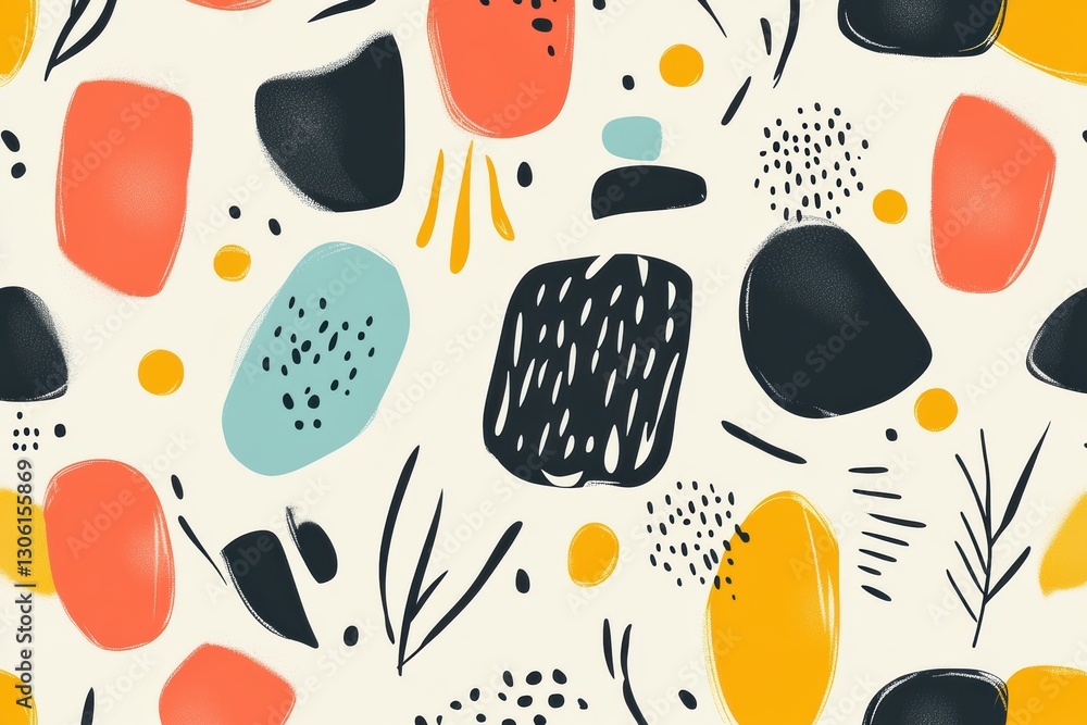 Poster abstract colorful shapes seamless pattern design background