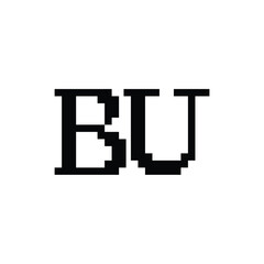BU monogram logo design letter text name symbol monochrome logotype alphabet character simple logo