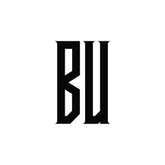 BU monogram logo design letter text name symbol monochrome logotype alphabet character simple logo
