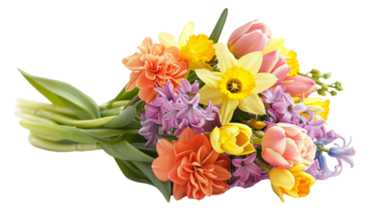 Spring Bouquet: Colorful Flowers Closeup.