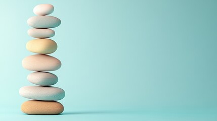 Neatly stacked stones forming a balanced structure representing stability and natural beauty in nature