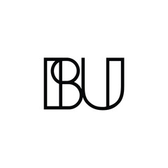 BU monogram logo design letter text name symbol monochrome logotype alphabet character simple logo