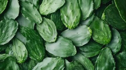 Obraz premium Close-up view of a lush bunch of green leaves showcasing natural textures and shades in a serene outdoor setting