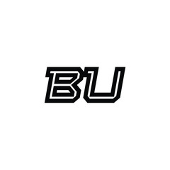 BU monogram logo design letter text name symbol monochrome logotype alphabet character simple logo