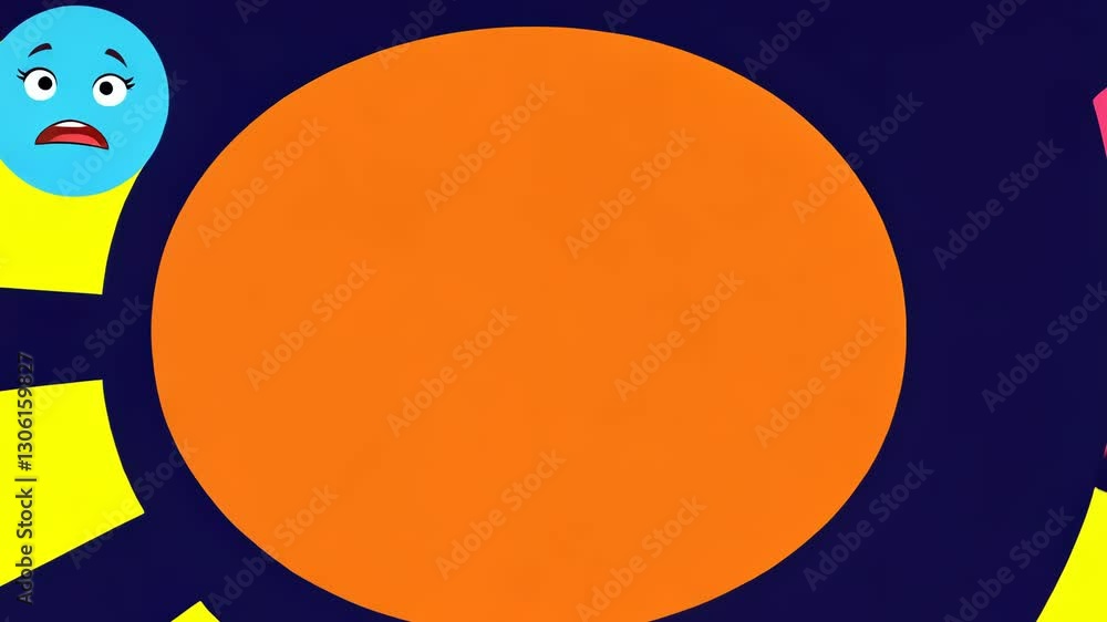 Aufkleber A colorful background with many different colored circles. Some of the circles are blue, some are yellow, and some are red