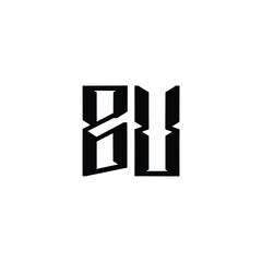 BU monogram logo design letter text name symbol monochrome logotype alphabet character simple logo