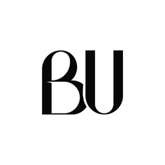 BU monogram logo design letter text name symbol monochrome logotype alphabet character simple logo