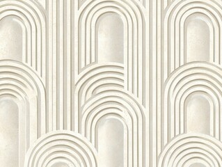 Naklejka premium Seamless thin silver lines forming an Art Deco-inspired grid over a warm ivory marble background