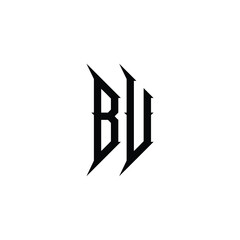 BU monogram logo design letter text name symbol monochrome logotype alphabet character simple logo