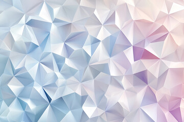 Obraz premium blue and pink background with white triangles. The triangles are of different sizes and are scattered throughout the image. Scene is one of calmness and serenity, as the colors