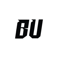 BU monogram logo design letter text name symbol monochrome logotype alphabet character simple logo