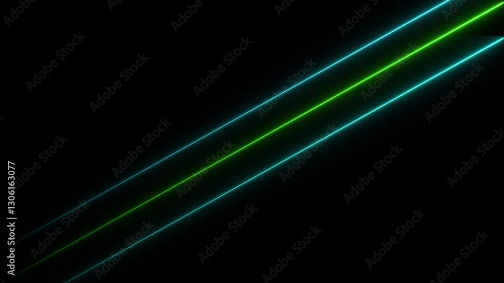 Poster abstract glowing neon lights blinking lines moving animation. colorful neon line moving on backgroun