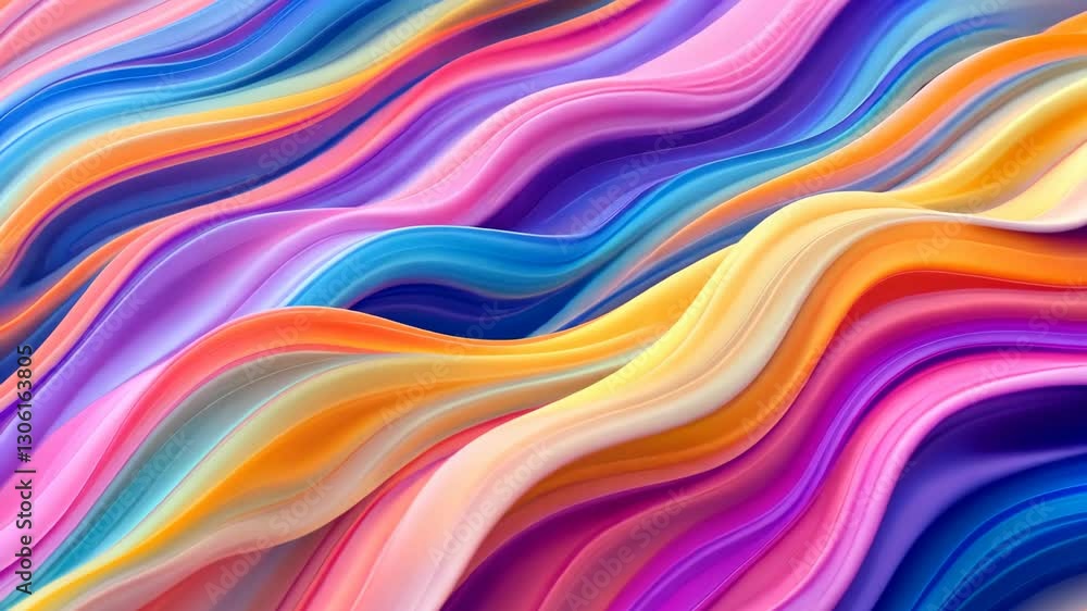 Aufkleber vibrant abstract color waves flowing seamlessly in dynamic motion