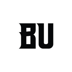BU monogram logo design letter text name symbol monochrome logotype alphabet character simple logo