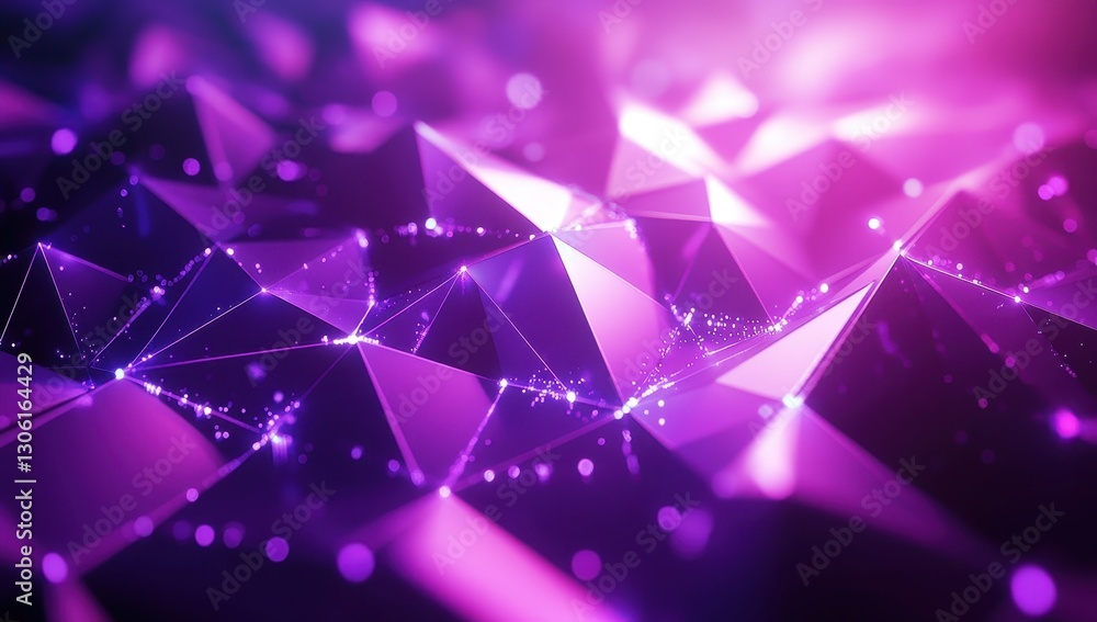 Aufkleber abstract geometric design featuring vibrant purple tones and shimmering lights, creating a futuristi