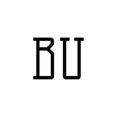 BU monogram logo design letter text name symbol monochrome logotype alphabet character simple logo