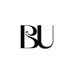 BU monogram logo design letter text name symbol monochrome logotype alphabet character simple logo