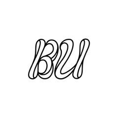 BU monogram logo design letter text name symbol monochrome logotype alphabet character simple logo