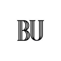 BU monogram logo design letter text name symbol monochrome logotype alphabet character simple logo