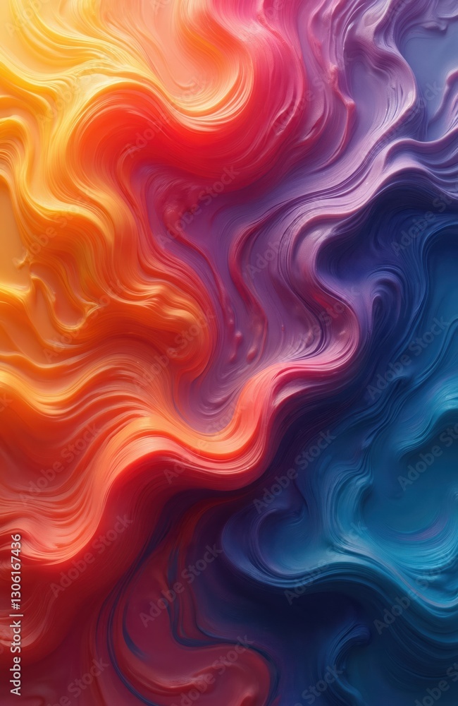 Poster vibrant abstract liquify background design with smooth colorful gradients. swirling wave pattern ble
