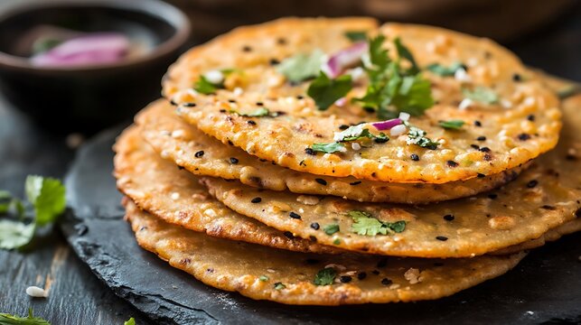 A traditional gujarati snack also know as khakra crispy roti