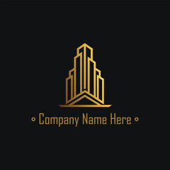 Fototapeta premium Golden Cityscape Logo