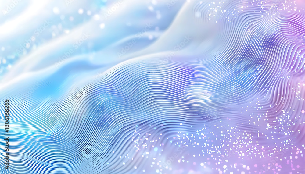 Poster flowing abstract waves movement digital art soft colors calm environment high angle view serenity co