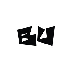 BU monogram logo design letter text name symbol monochrome logotype alphabet character simple logo