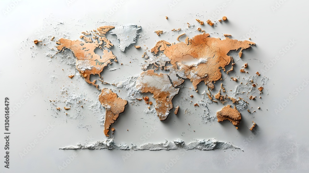 Poster disrupted global shipping network map symbolizing broken trade ties between the u s and china isolat
